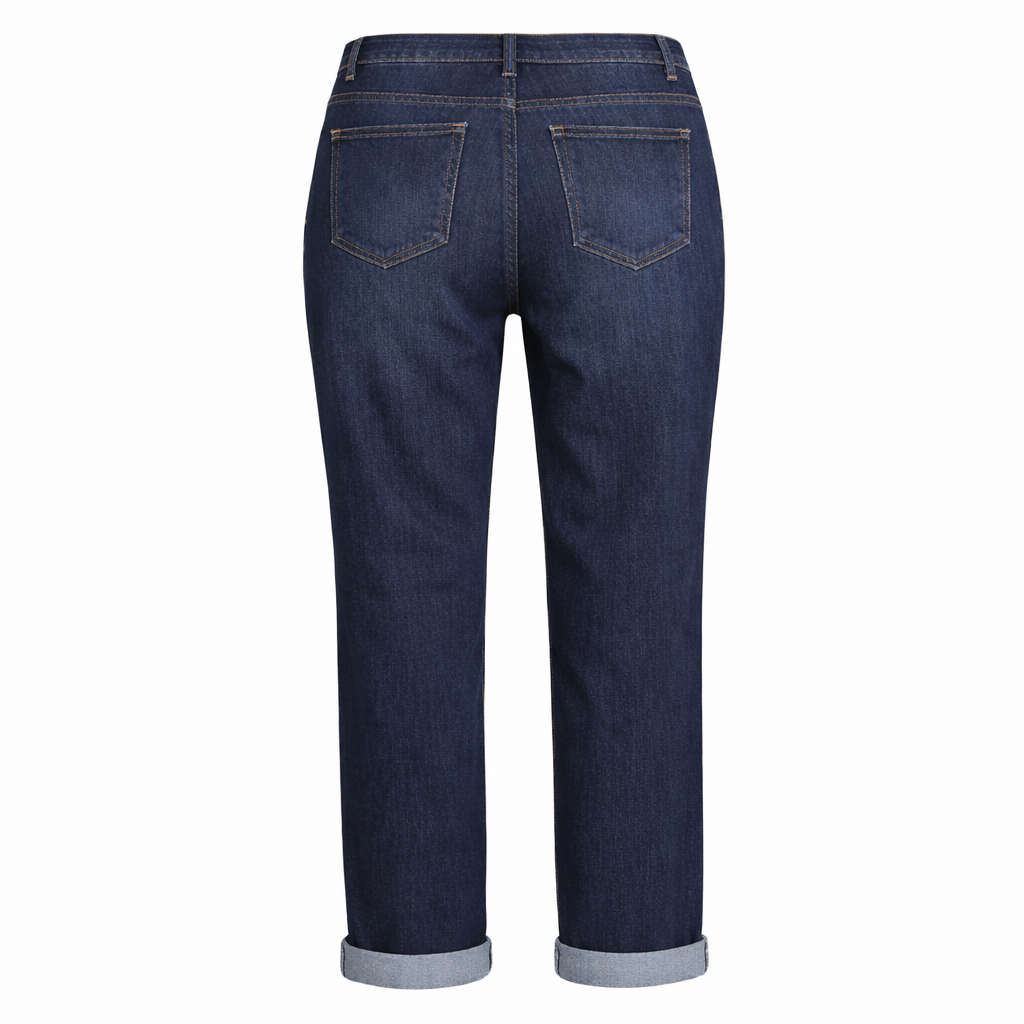 Dark Indigo Patchwork Denim Jeans