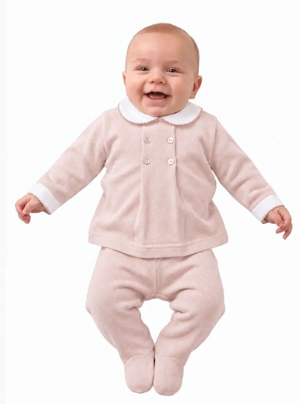 2-Piece Cotton Knit Baby Set – Baby Pink