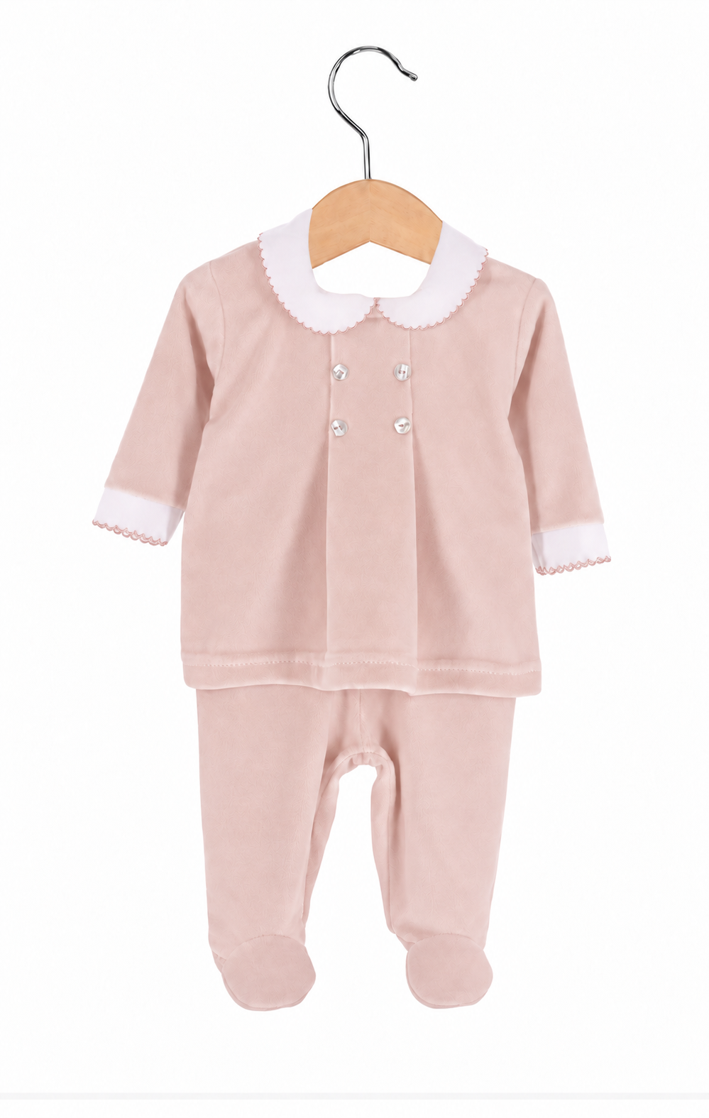 2-Piece Cotton Knit Baby Set – Baby Pink