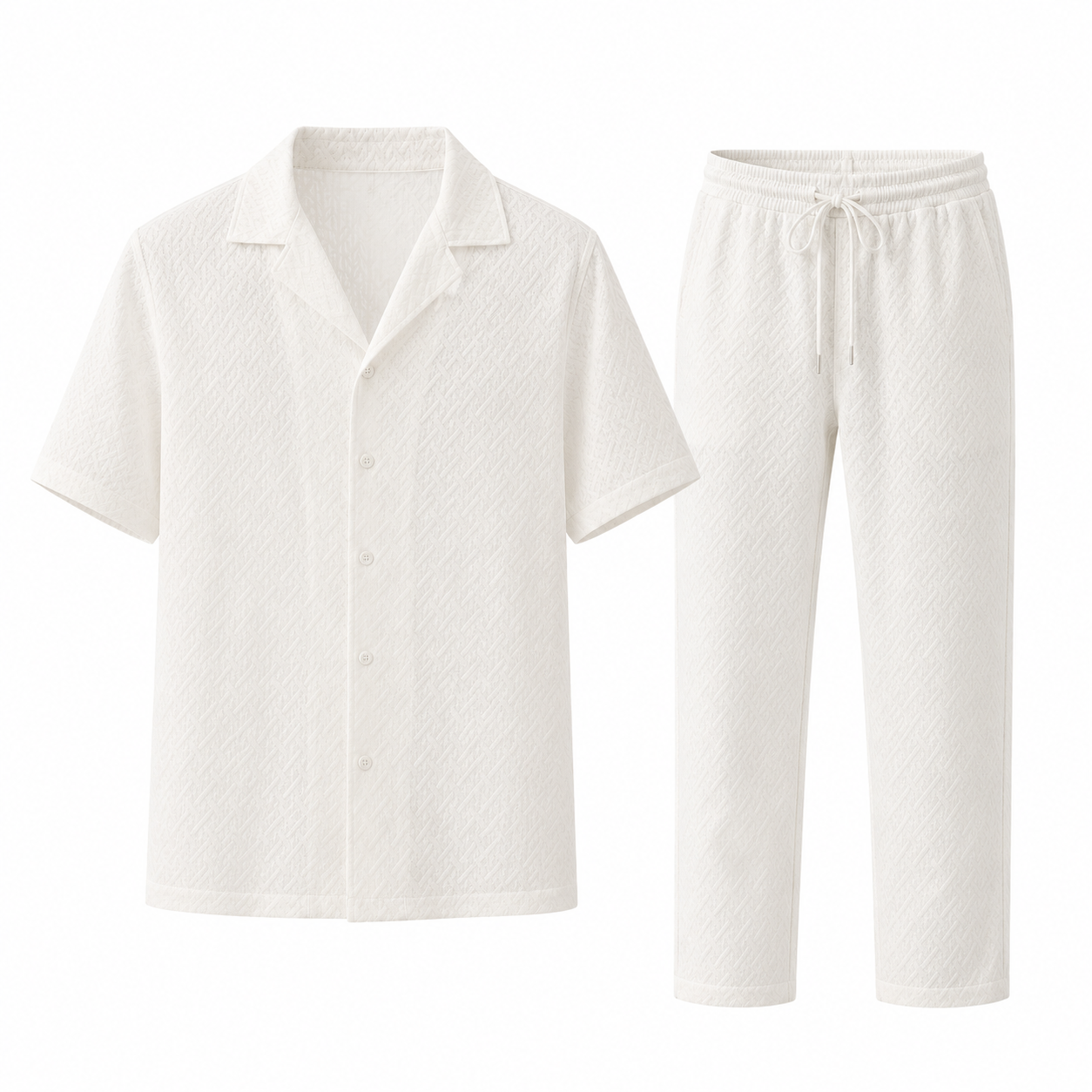 White Refined Co-Ord Pants Set