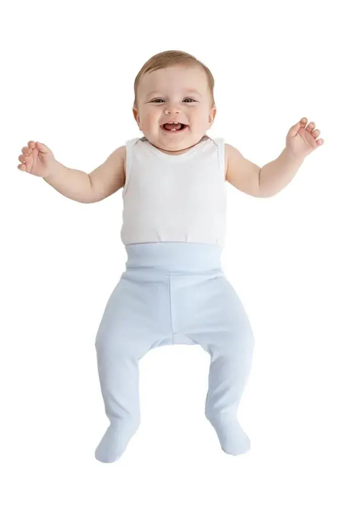 Brushed Cotton Baby Tights - Baby Blue