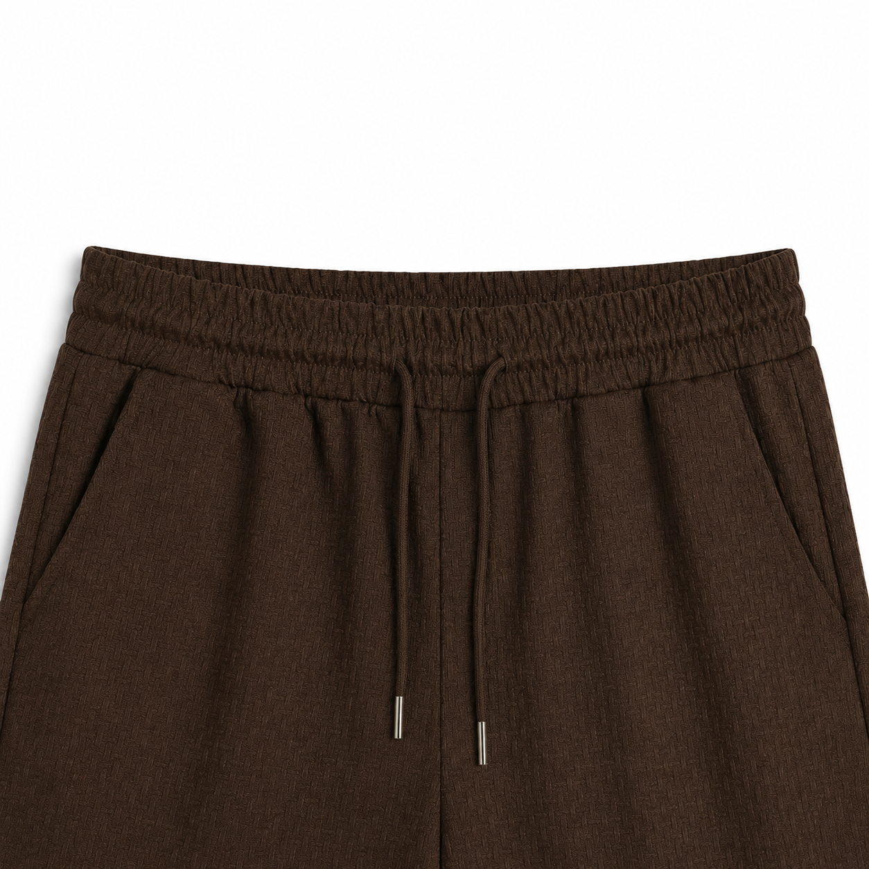 Brown Textured Short Set