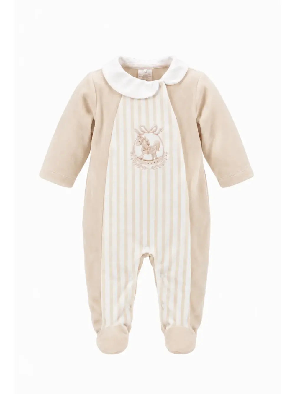 Cotton Velvet Footed Babygrow – Rocking Horse