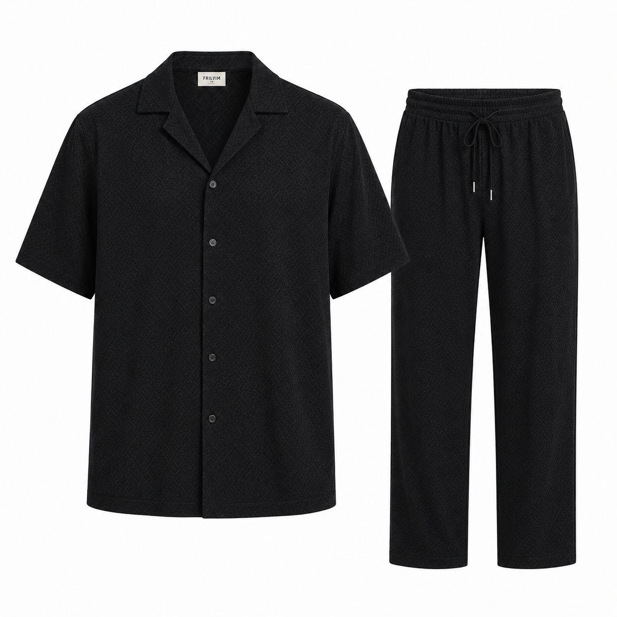 Black Refined Co-Ord Pants Set
