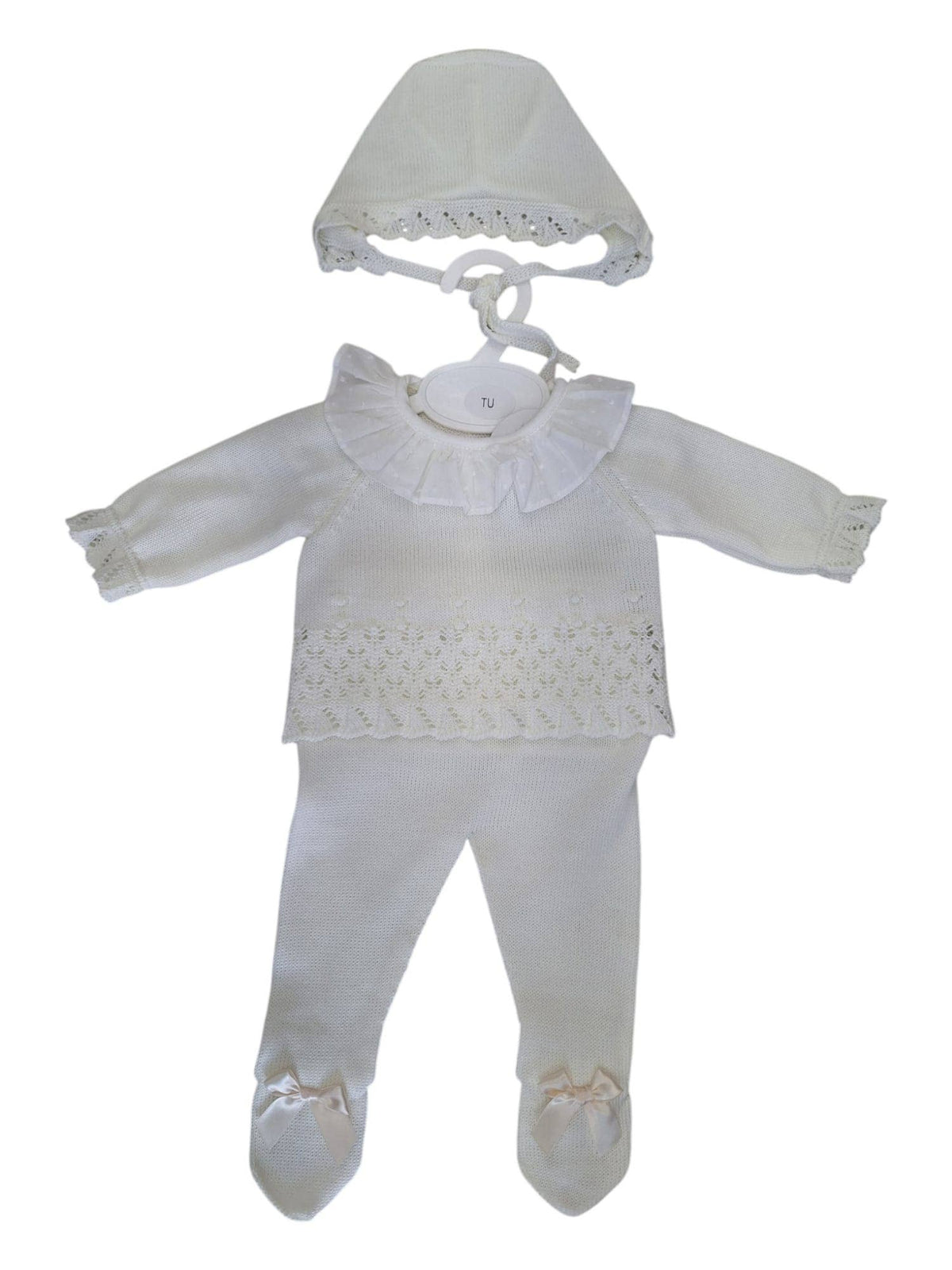 3-Piece Cotton Knit Baby Set Pearl
