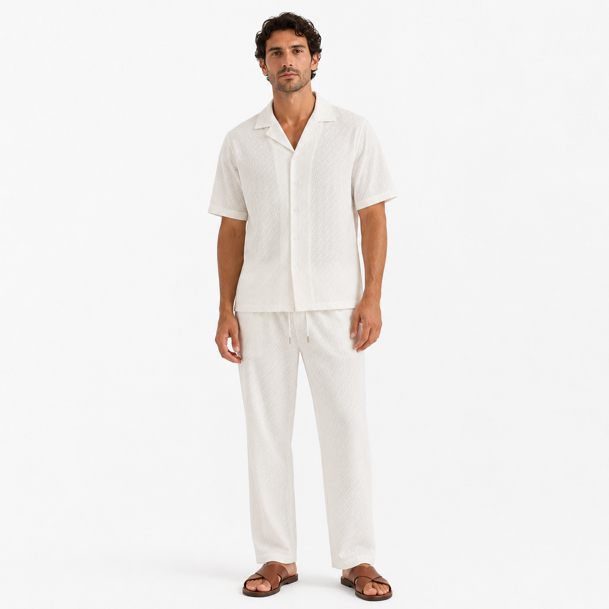 White Refined Co-Ord Pants Set